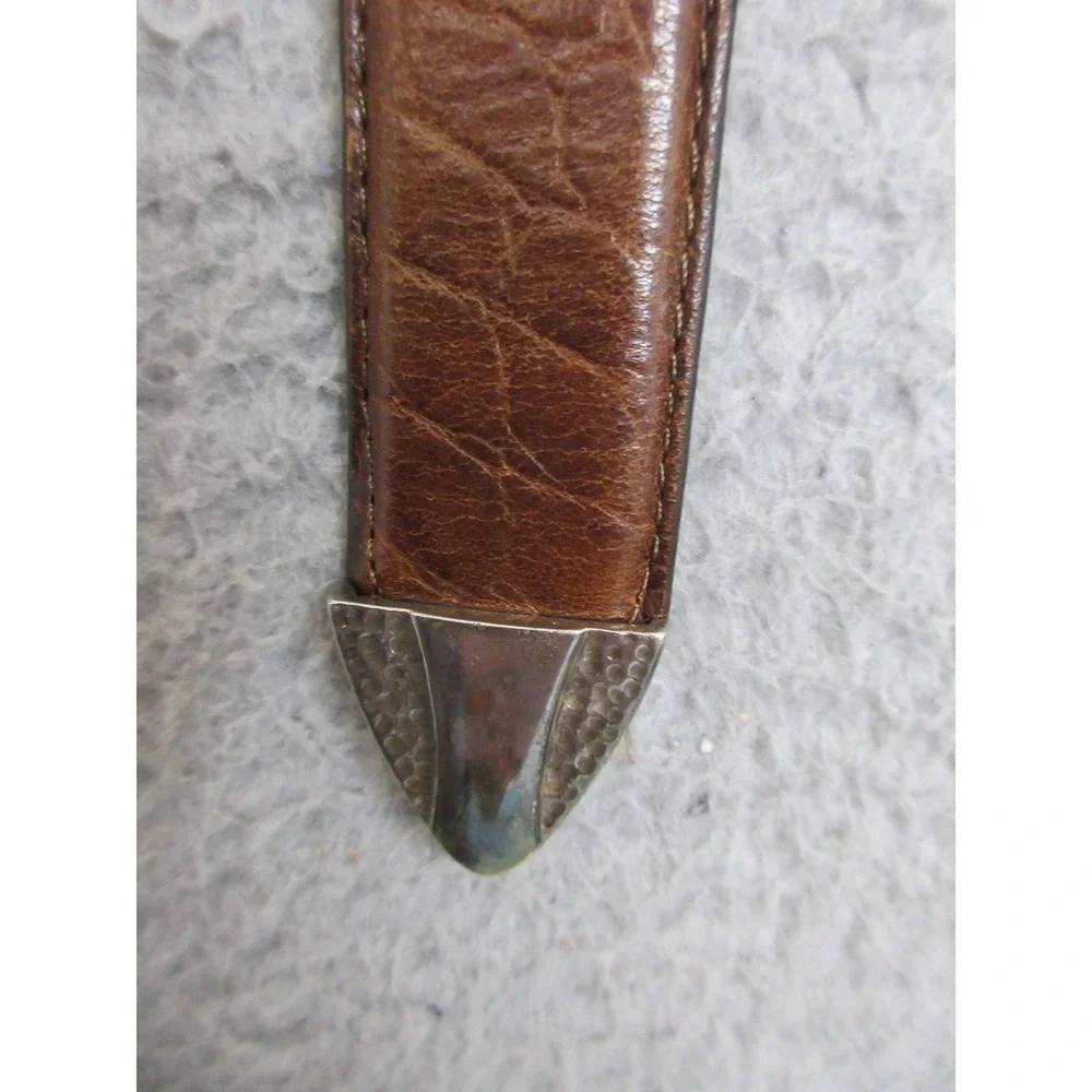 Vintage Leather Golf Belt Men L Brown Embossed Golf Club Concho Country Club Y2K